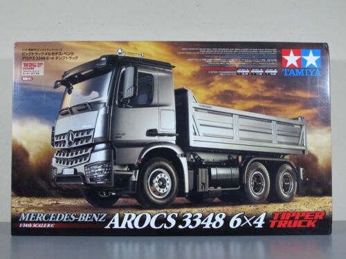 NEUF !! 1/14 R/C CAMION BASCULE MERCEDES BENZ AROCS 3348 6X4 Tracteur Tamiya 56357 - Photo 1/7