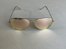 Ray Ban RB3026 62MM Aviator Unisex Sunglasses Gold Frame/Pink Mirror Lens