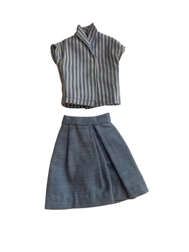 Vintage Fashion Pak gestreifte Hemdbluse mit Kragen und plissierten Shorts 1960’s Barbie