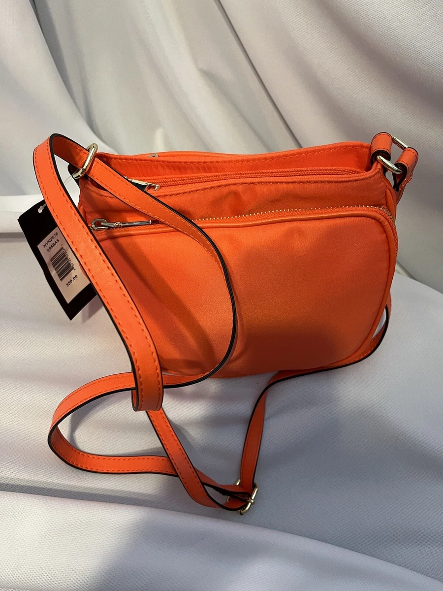 Bueno 3 Pocket Orange Adjustable Cross Body Strap Purse