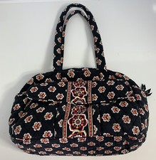 Vera Bradley Diaper Bag With Changing Pad- Black Floral Design