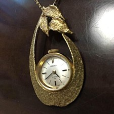 Seiko Vintage Pendant Pocket Watch Mechanical Manual 21 J GP Open Face Japan