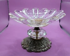 Vintage  Crystal  Compote/Candy Dish With Silver Plate Pedestal.