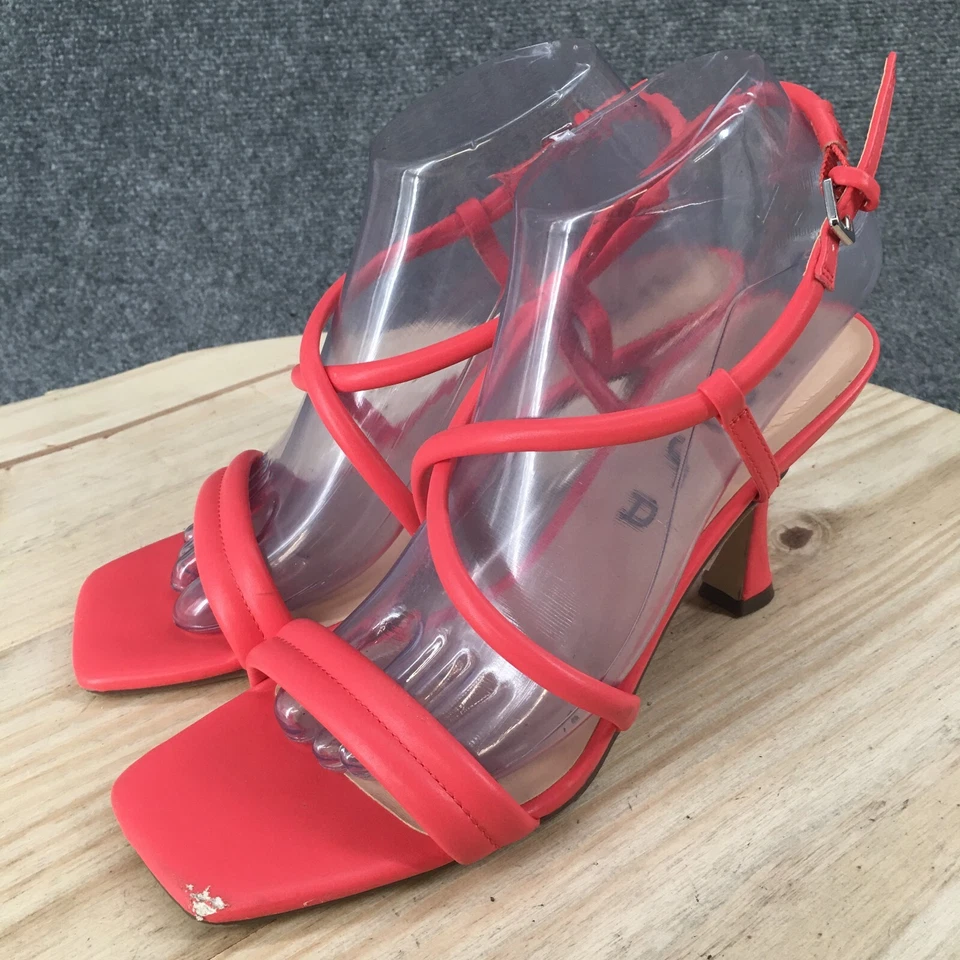 Sandalias Unisa para mujer 8 M marinero con tiras con correa roja imitación cuero punta cuadrada Foto 3 de 4