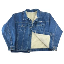 Vintage Uchida Jeans Sherpa Fleece Lined Denim Jacket Size Medium