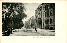 Boston MA Beacon Steet Black White Postcard unused (13641)
