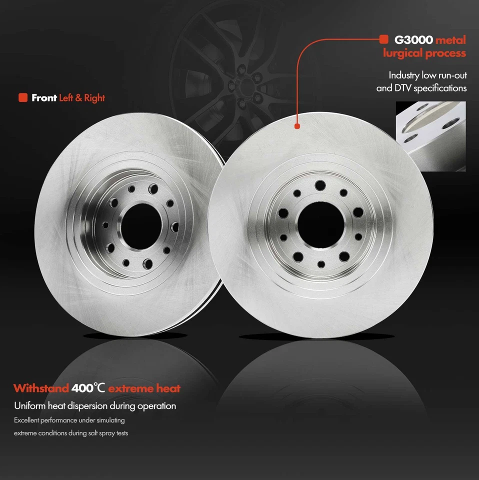 2x Rotores de freno de disco delanteros para Ford Taurus 2008-2009 Taurus X Mercury Sable 3,5 L Foto 3 de 4