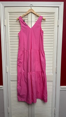 who what wear pink dress NEW Who What Wear Women's Pink V-Neck Tiered Maxi Dress Size Small