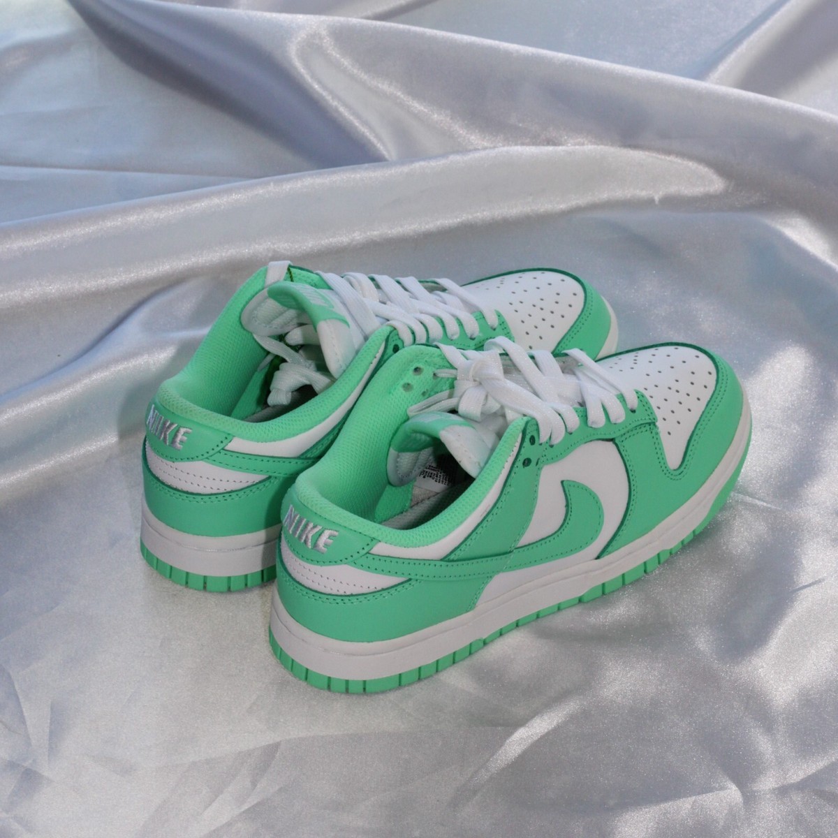 Size 6W - Nike Dunk Low Green Glow White Low Top Sneakers (DD1503