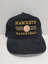 Vintage 80s College Iowa Hawkeyes Basket Ball Corduroy Snap Back Made In Usa