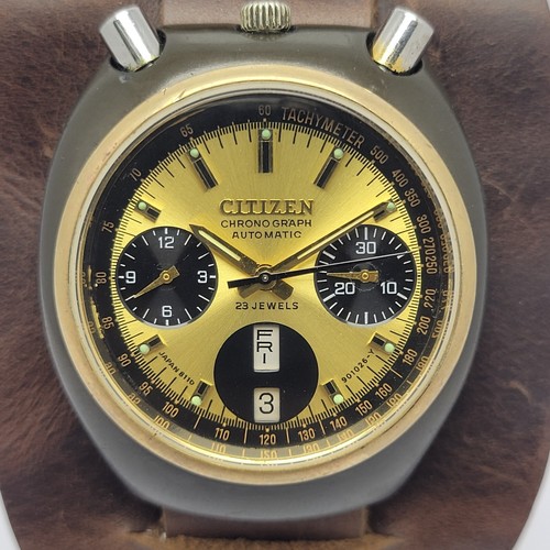 Citizen Bullhead Chronograph 8110 Brad Pitt Vintage Men's Watch 67-9143