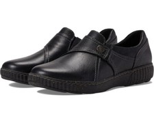 NEW 90 SIZE 7.5 Clarks Women's Caroline Pearl Loafer BLACK LEATHER