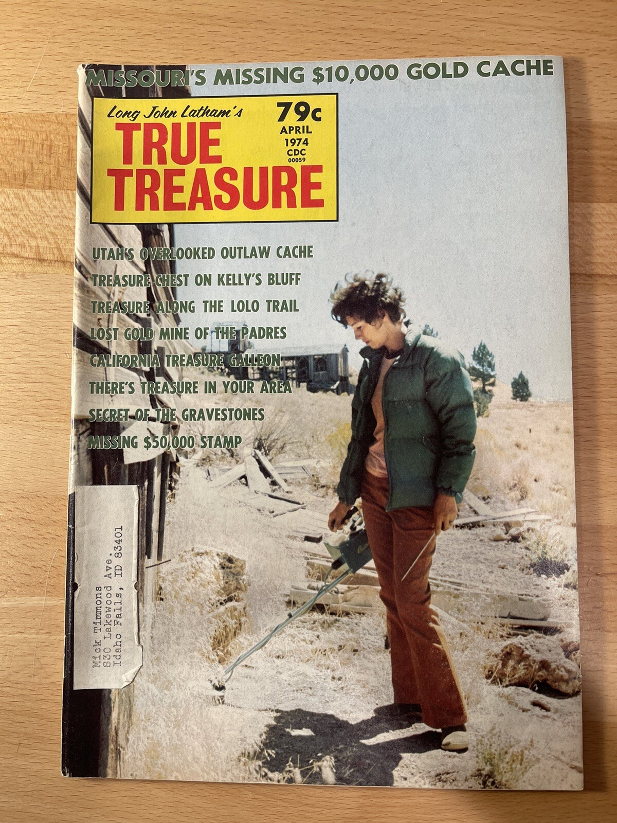 Long John Latham's True Treasure Magazine 1974 April Pre Owned Vintage