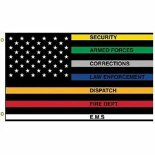 First Responders United States Striped Flag 3 x 5 Feet Police Military Fire Dept