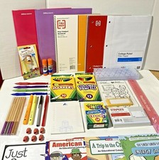 Back to School Supplies Lot Pencils,Pens,Glue,Notebooks,Markers,Crayons and More