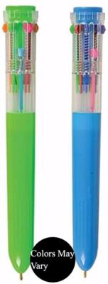 New LOT Of 2 RAINBOW RETRACTABLE 10-Color Homework PEN By Rhode Island Novelty
