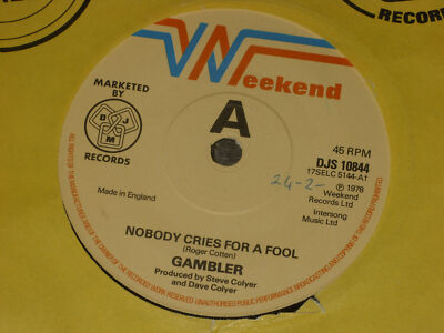 Gambler     Nobody Cries For A Fool   PROMO  7''   EX SHOP