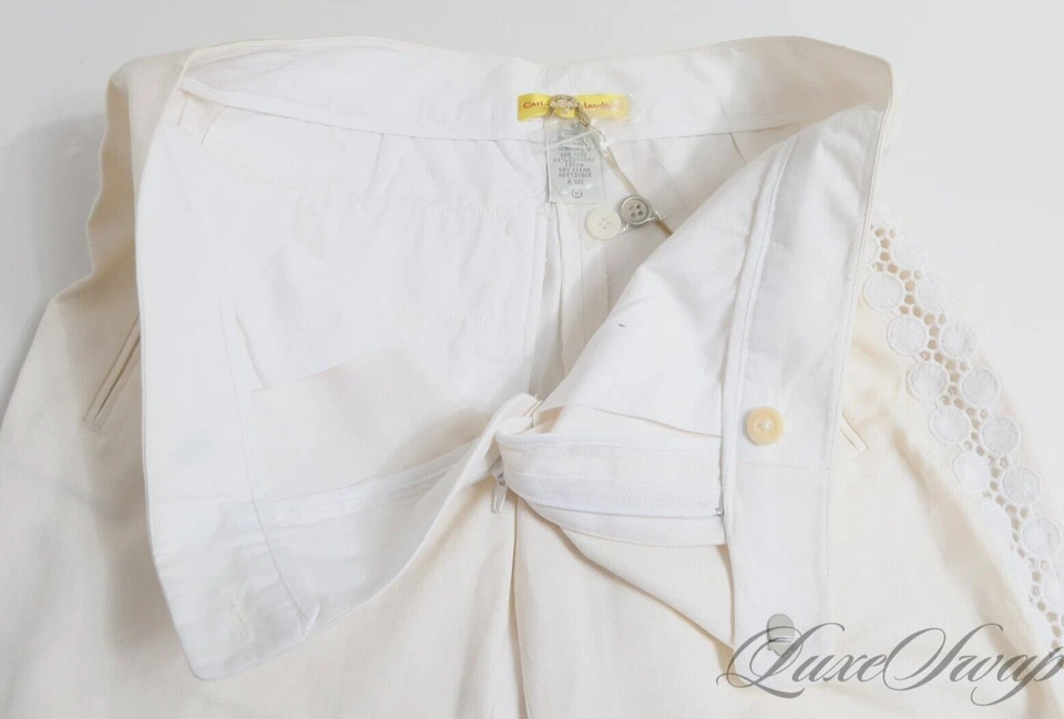 Catherine Malandrino White Eyelet Lace Side Stripe Shorts Womens Size 2 XS NWT - Image 4 of 4