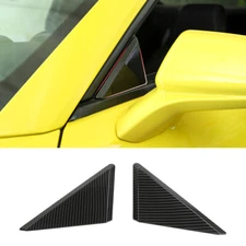 Front Window Corner Triangle Cover Trim For Chevrolet Camaro 17-22 Carbon fiber