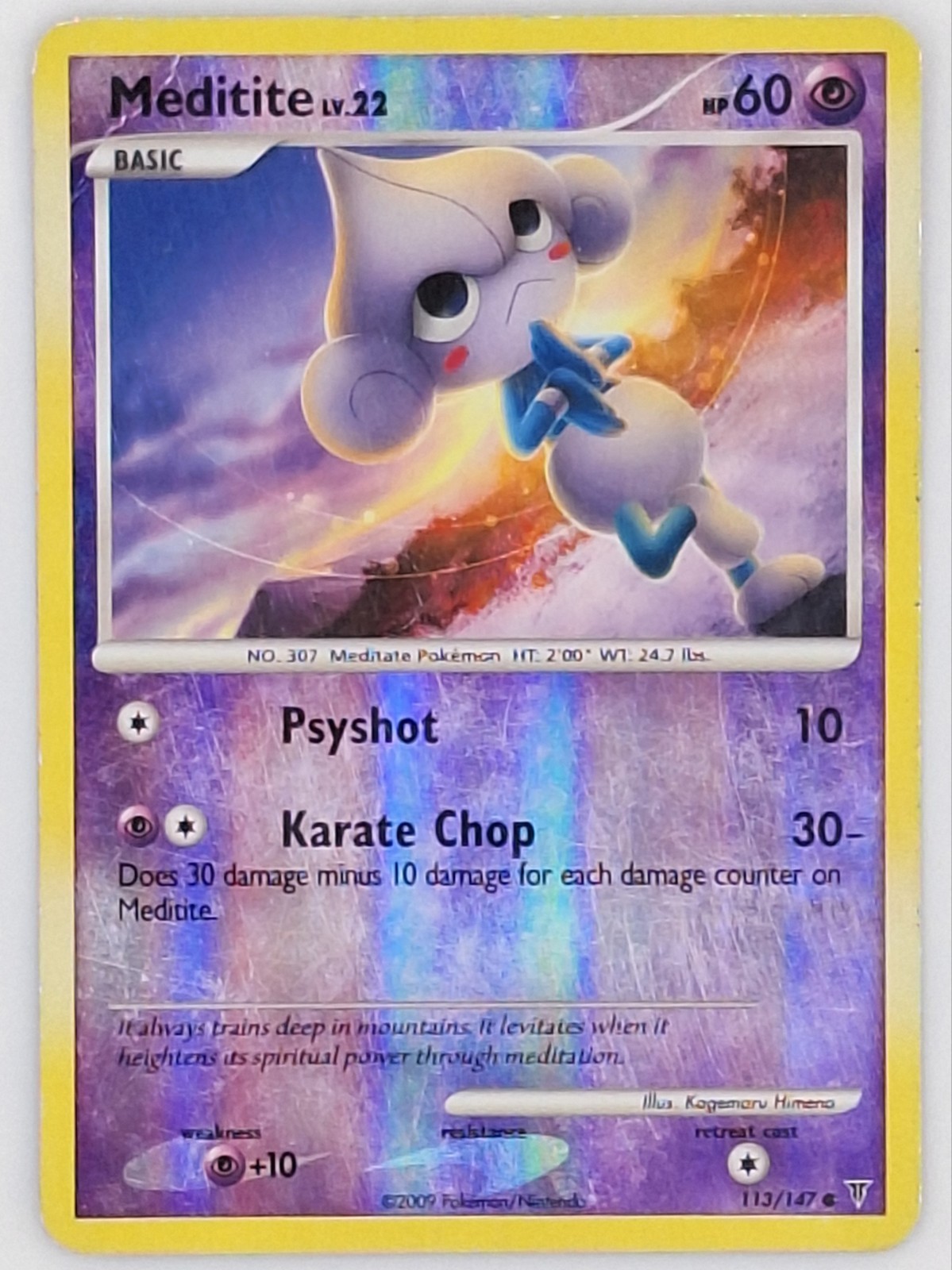 Meditite 113/147 Pokemon - Reverse Holo Platinum Supreme Victors MP