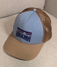 Patagonia Fitz Roy Frostbite Trucker Hat Mesh Snapback Blue Brown