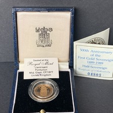 1989 Proof Half  Gold Sovereign