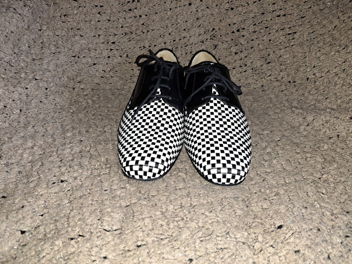 NUEVA EPOCA-Cordova-Woven Black/White Leather Dance Shoes-Sz 6.5UK/8US-NWOB NUEVA EPOCA-Cordova-Woven Black/White Leather Dance Shoes-Sz  main image 3