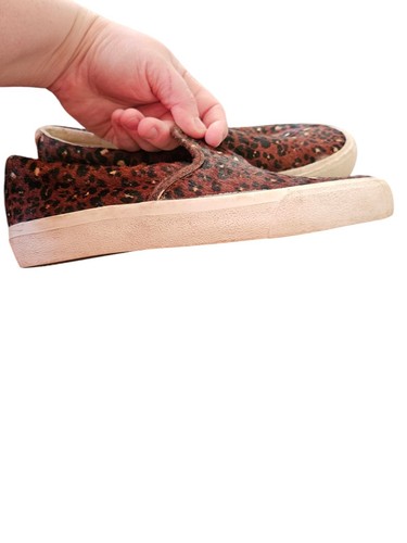 Madewell Women's Real Fur Slip On Shoes Size 8 Cheetah Print Calf Hair Men’s 6.5 - Picture 4 of 5