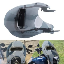 Motorcycle Smoke Windshield Vented Windscreen Mount For Harley Road King FLHRXS