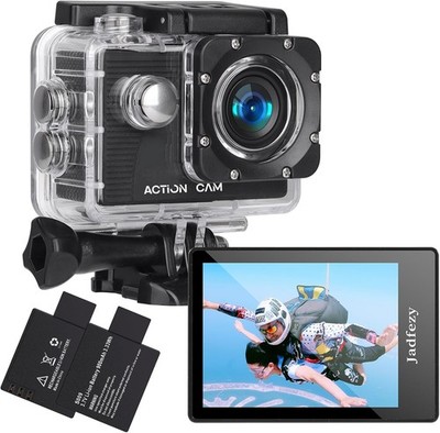 Action Kamera FHD 1080P 12MP wasserdicht 30m 140 Grad 2x900mAh Zubehörpaket