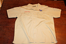 Boy Scouts of America BSA Men's Shirt Tan X-Large XL Glued Patches Short Sleeve