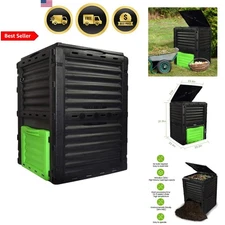 Garden Compost Bin 300L BPA Free Large Capacity Easy Assembly