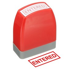 Entered Notice Stamp, Office Stamp Pre Inked Stamp, Red