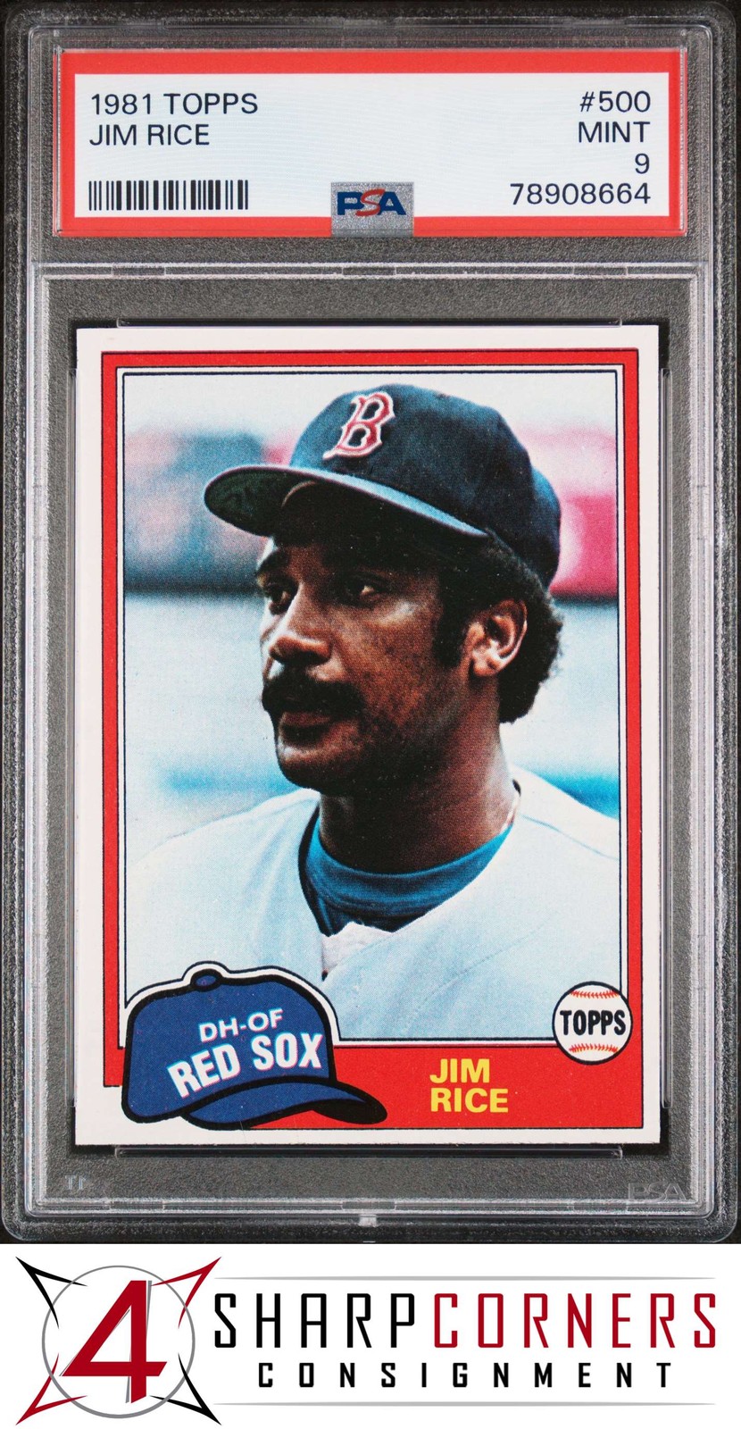 1981 TOPPS #500 JIM RICE RED SOX HOF PSA 9