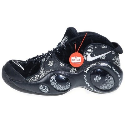 NIKE 22SS x SUPREME AIR ZOOM FLIGHT 95 HIGH-TOP SNEAKERS BLACK US9