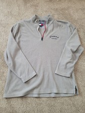 Vintage Tommy Hilfiger Tommy Jeans Mens Fleece Quarter-zip Sweater Gray L