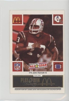 1986 McDonald's Play & Win All-Star Team Black Tab John Hannah HOF 0u7