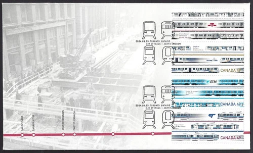 CANADA 2004 URBAN TRANSIT-LIGHT RAIL FIRST DAY COVER !! M150