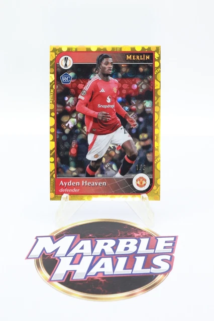 Topps Merlin UCC 24/25 - Ayden Heaven - Man Utd - Gold Vintage Merlin RC /3