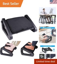 Portable Ergonomic Foot Stool - 6 Height Settings with Comfort Cushion & Roller