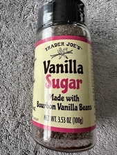 Trader Joe’s 3.53oz VANILLA SUGAR Shaker Made w/Bourbon Vanilla Beans BB 10/28