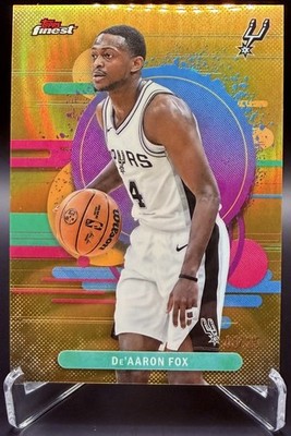 2025/26 Topps Finest - De'Aaron Fox Uncommon #180 Spurs Gold 03/25