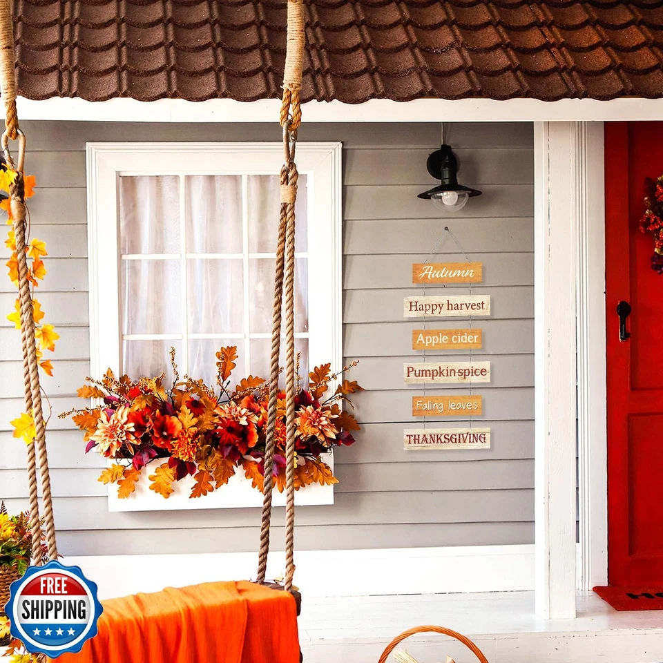 Hotop Fall Decorations for Home Thanksgiving Hanging Signs Metal Wall Plaque  - Image 2 of 4