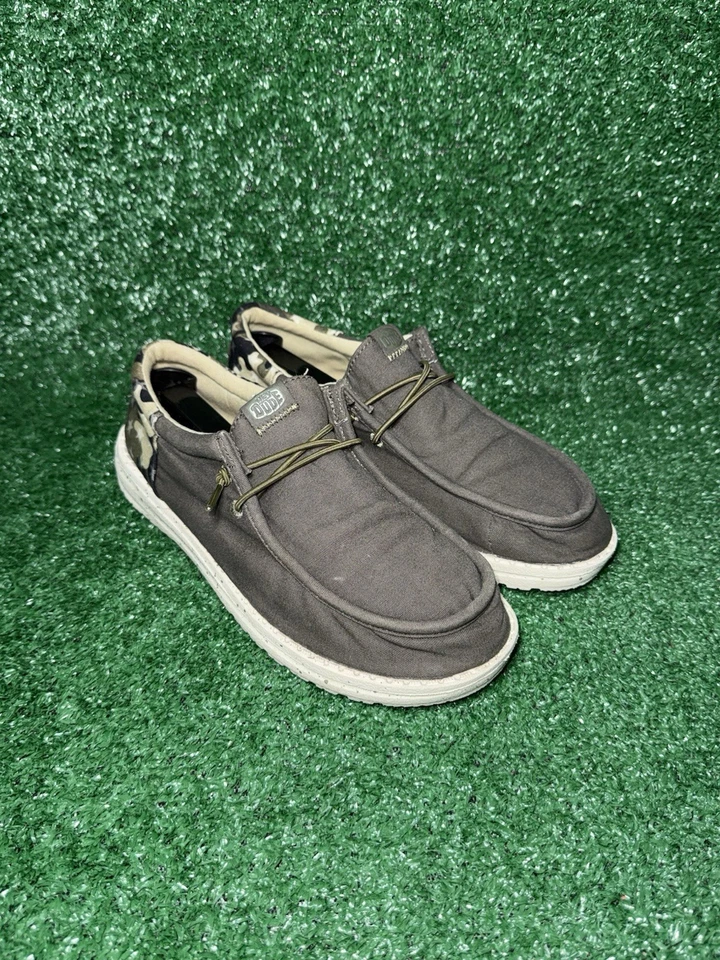 Zapatos sin cordones Hey Dude Wally Funk juveniles marrones y camuflados jóvenes talla 6 para mujer talla 7 Foto 2 de 4