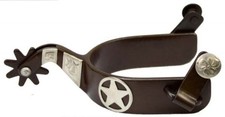 Showman Ladies Brown Steel Show Spurs w/ Silver Texas Star