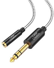 CableCreation 3.5 mm Jack to 6.35 mm Jack Cable 6 ft, TRS 6.35 mm 1/4 Male to...
