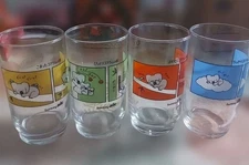 Suntory Ade Koala Glasses Set of 4 Showa Retro Vintage Barware Rare Unused Japan