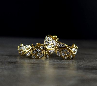 Ohrringe Silber 925 Gold Creolen floral Blumen -  verspielt & bezaubernd