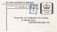 OHMS label to Royal Fine Art Commission for Scotland in Edinburgh