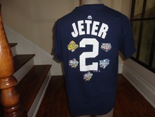 Vtg Majestic 2009 World Series New York Yankees 2 Derek Jeter MLB T-shirt XL